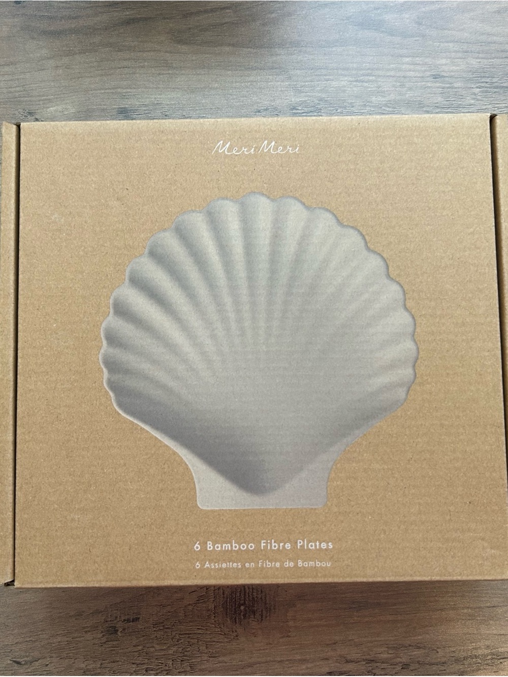 Meri Meri Shell-Shaped Bamboo Fibre Plates - Gray